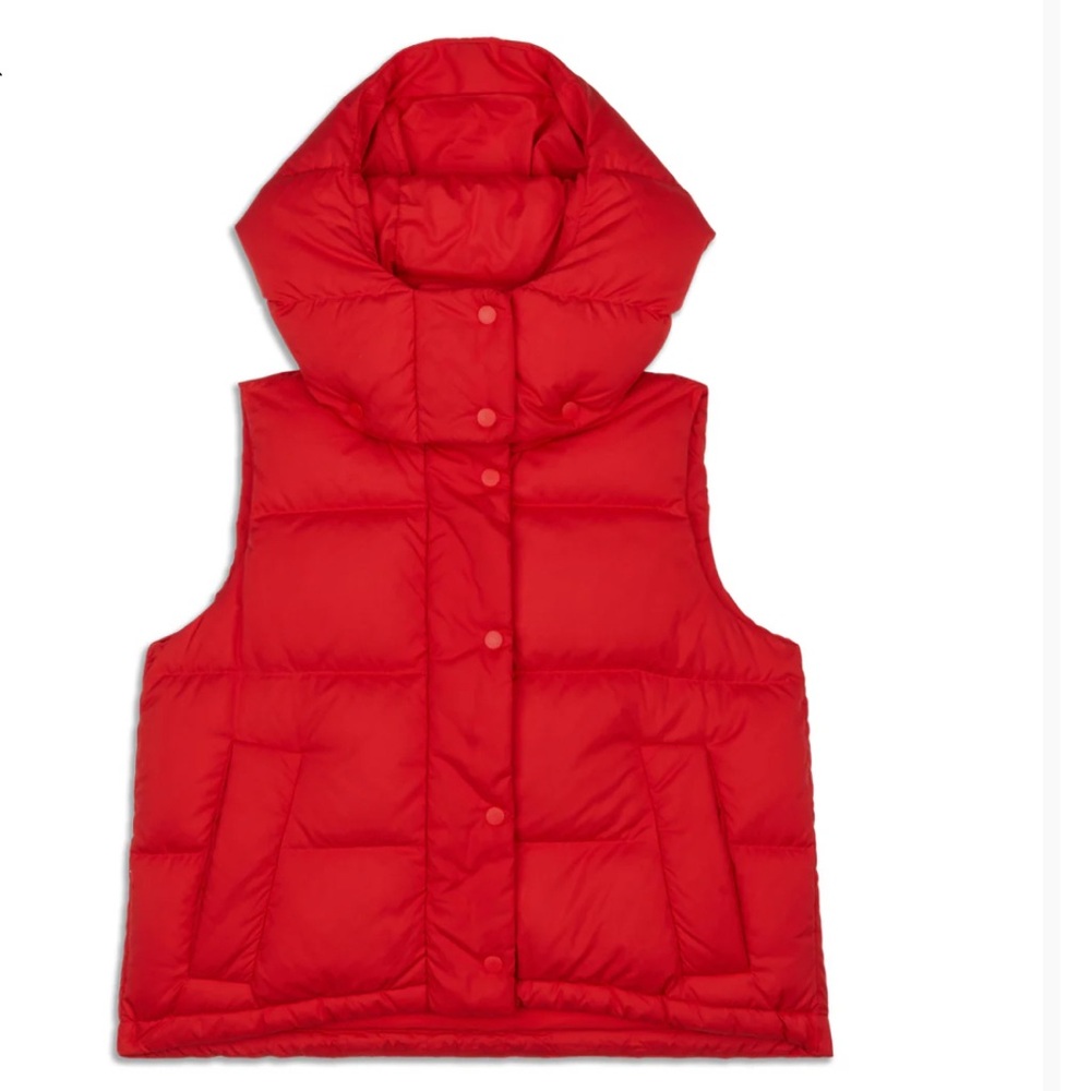 Lululemon Wunder Puff Cropped Vest Sz 8 Red like new
